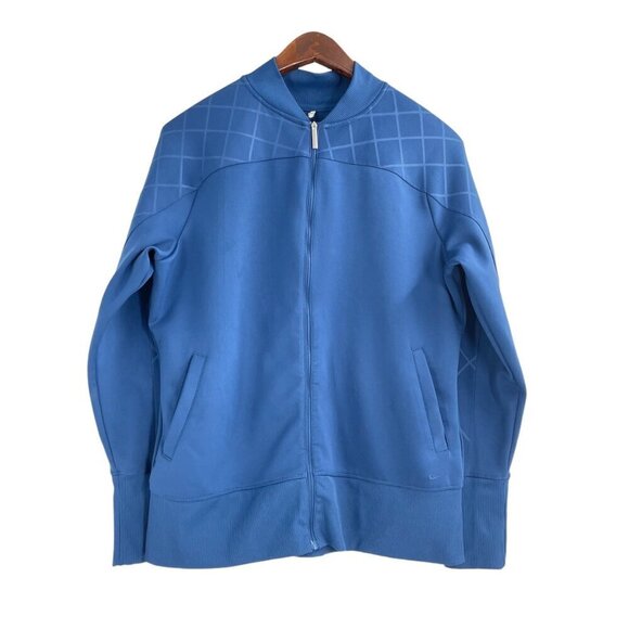 Nike Golf Dri Fit Blue Full Zip Collarless Jacket Mens Size Large Outdoor - Picture 1 of 13